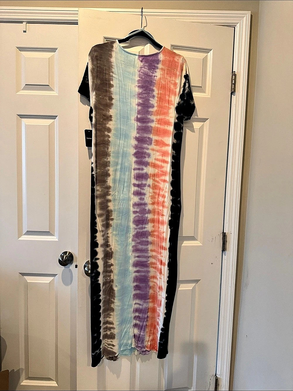 Torrid Super Soft Multi Tie Dye Scoop Maxi Dress Multicolor & Black 2X
